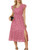 Women 2023 Summer Dress Midi Dress Polka Dot V Neck Ruffle Cap Sleeve Flowy Split Tiered A-Line Wedding Guest Dress Pink M