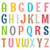 Decowall DA-1701A Uppercase Alphabet ABC Letter Kids Wall Decals Wall Stickers Peel and Stick Removable Wall Stickers for Kids Nursery Bedroom Living Room