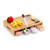 Navaris Bamboo Cutting Board with Grater & 4 Containers - Large Chopping Board with Juice Groove & 4 Plastic Trays with Lids & Stainless Steel Grater