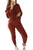 Women Cable Knitted 2 Pieces Outfits Solid Color Long Sleeve Pullover Top + Long Pants Sweater Suits Sets
