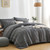 OARAGE Dark Grey Full Size Comforter Sets, 7 Pieces Bed in a Bag Full, Tufted Boho Bed Sets, Geometric Embroidery Full Bedding Set, All Season Microfiber Bedding Comforter Set with Sheet