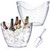 Plastic Clear Ice Bucket with Ice Scoops Clear Acrylic Ice Tub Plastic Wine Bucket Party Beverage Chiller Bin Parties Ice Bucket for Wine Champagne or Beer (3 Pieces, 8 Liters)