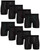 Reebok Men's Underwear - Performance Boxer Briefs with Fly Pouch (8 Pack), Size Large, All Black With Contrast