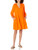 The Drop Women's @caralynmirand Ruffle-Neck Tiered Mini Dress, Fire Orange, M