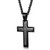 WEISUO Stainless Steel Black Cross Pendant Necklace for Men Lord's Prayer Necklace Heavy Wheat Chain, 61.5cm
