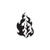 Fire Flames Art - Vinyl Decal Sticker - 3.75" x 6" - Black