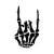 Bargain Max Decals Skeleton Devil Horns Hand Decal Notebook Car Laptop 5.5" (Black)