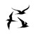 Birds Silhouette Decal Notebook Car Laptop 5.5" (Black)