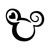 Bargain Max Decals Mouse Head Heart Outline Decal Notebook Car Laptop 5.5" (Black)