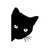 Bargain Max Decals Peeking Cat Silhouette Decal Notebook Car Laptop 5.5" (Black)