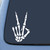 Peace Sign Skeleton Hand Sticker Decal Notebook Car Laptop 5.5" (White)