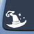 Bargain Max Decals Witch Hat Silhouette Sticker Decal Notebook Car Laptop 5.5" (White)