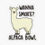 Wanna Smoke? Alpaca Bowl Sticker - Sticker Graphic - Auto, Wall, Laptop, Cell, Truck Sticker for Windows, Cars, Trucks
