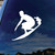 SoCoolDesign Surfer Silhouette Wave Car Window Vinyl Decal Sticker 4" Tall (White)