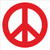 INDIGOS UG Car Sticker - Bumper - Decal - JDM - Die Cut - Peace Sign Symbol Auto Fenster Laptop Sticker - red - 88mmx 88mm