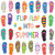 79pcs Flip-Flop Accents Colorful Flip-Flop Cutouts Summer Bulletin Board Decorations Hawaii Beach Party Cutouts for Back to School Classroom Decor