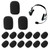 Mozeat Lens 15 Pcs Mini Microphone Covers for Headset Small Foam Windscreen Microphone High Density Foam Mic Cover for Headset Protection for Lavalier Microphones (Black)