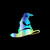 Sort Hat Silhouette Vinyl Decal Notebook Car Laptop 5.5" x 4.5" (Holographic)