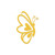 Butterfly Wings Silhouette Vinyl Decal Notebook Car Laptop 3.75" x 5.5" (Yellow)