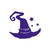 Witch Hat Silhouette Vinyl Decal Notebook Car Laptop 5.5" x 5" (Purple)