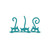 Naughty Cats Silhouette Vinyl Decal Notebook Car Laptop 5.5" x 3" (Teal)