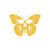Butterfly Skull Vinyl Decal Notebook Car Laptop 5.5" x 4" (Yellow)