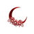 Floral Moon Sticker Vinyl Decal Notebook Car Laptop 5.5" x 5.5" (Red Holographic)