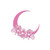 Floral Moon Sticker Vinyl Decal Notebook Car Laptop 5.5" x 5.5" (Soft Pink)