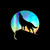 Howling Wolf Moon Sticker Vinyl Decal Notebook Car Window Laptop 4" x 4" (Holographic)