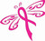 Barking Sand Designs Breast Cancer Ribbon Dragonfly Awareness October Pink Die Cut Vinyl Window Decal/Sticker for Car/Truck