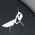 So Cool - Praying Mantis - Vinyl 6" tall (Color: WHITE) decal laptop tablet skateboard car windows stickers