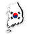 South Korea Country Shape Korean Flag - 3" Vinyl Sticker - for Car Laptop Water Bottle Phone - Waterproof Decal