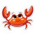 GT Graphics Express Cute Cartoon Red Crab - 3'' Vinyl Sticker - for Car Laptop Water Bottle Phone - Waterproof Decal