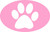 INDIGOS UG Sticker - Decal - JDM - Die Cut - Pink Paw Print Bumper Sticker Oval Car Decal 127mmX88mm