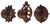 Esschert Design Cast Iron Door Knobs, Set of 3, Brown
