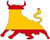 3 Pack Reflective Bull Shaped Spanish Flag Sticker (Spain Espana)- Sticker Graphic Decal