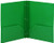 Back to School Poly Two-Pocket Folder, Three-Hole Punch Prong Fasteners, Letter Size. (Green)