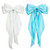 Satin Hair Barrettes Clip for Women Large Bow Hair Slides Metal Clips French Barrette Bowknot with Long Tail Silk Hair Bow Hairpin 90's Hair Accessories (Azure+White)