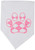 Mirage Pet Products Argyle Paw Pink Screen Print Bandana for Pets, Small, White