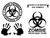Zombie Decal 4 Pack: Zombie Outbreak Response Team, Objects in Mirror are Zombies, Bloody Hands, Zombie Response Team Decals (Small ~3.5", Black)