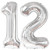 Giant, Silver 12 Balloon Number Foil - 40 Inch | 12 Birthday Balloon for 12th Birthday Decorations for Girls | Number 12 Balloon, 12 Birthday Decorations Boy | 12 Year Old Birthday Party Decorations