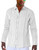 Mens Guayabera Cuban Shirt Cotton Linen Button Down Long Sleeve Mexican Wedding Shirt Summer Beach Tops White