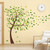 RW-2196 Giant Green Tree Wall Decals Large Tree Branches Leaf Wall Stickers DIY Removable Brown Trees Fallen Leaves Photo Wall Art Decor for Kids Women Bedroom Living Room Nursery Office Decoration