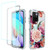 Bohefo Case for Redmi 10 2021/Redmi 10 Prime Case with Tempered Glass Screen Protector, Full Body Cute Floral Bumper Shockproof Protective Phone Case Cover for Xiaomi Redmi 10 2022 (Purple Flower)