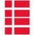DENMARK Danish Flag Danmark 4" (100mm) Vinyl Bumper Stickers, Decals x2