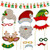 Christmas Photo Booth Props Set | Complete Holiday Selfie Station with Santa and Elf Props and Banner Background