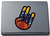 INDIGOS UG The Shocker Hand Decal Sticker Laptop Skin 297x205 mm Black Outline with Flag Venezuela