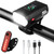 USB Rechargeable Bike Light Set, Bicycle Headlight and Taillight, IPX5 Waterproof Bike Front and Rear Lights for Night Riding Safety,6+4 Light Modes, LED Aluminum