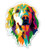 Golden Retriever Colorful - 7" Vinyl Sticker - for Car Laptop I-Pad - Waterproof Decal