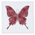 3dRose qs_59344_1 Pretty Muted Red Damask Butterfly Quilt Square, 10 by 10-Inch